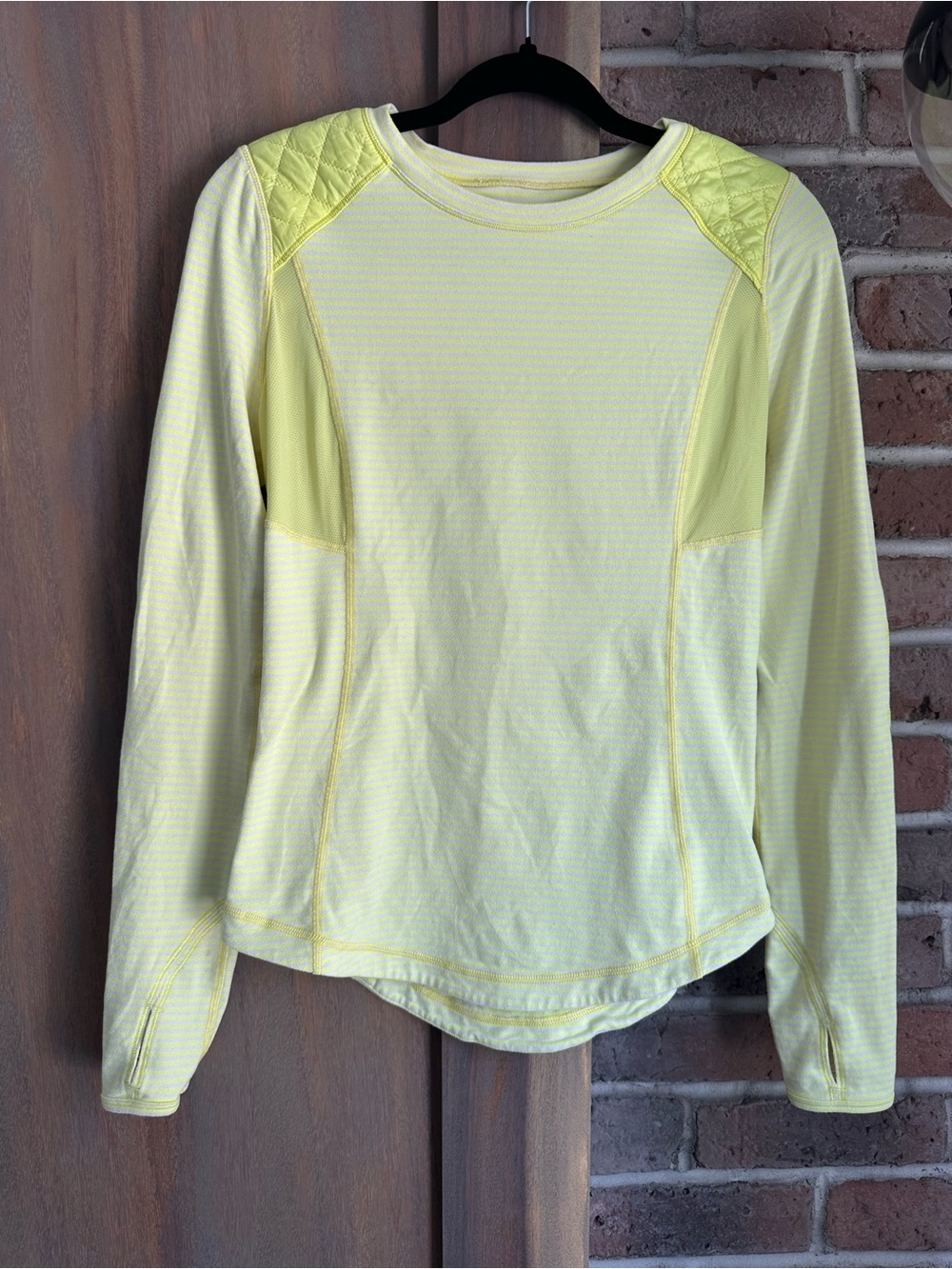 Lululemon Run: Ice Queen Long Sleeve Yellow Striped women’s size S to M